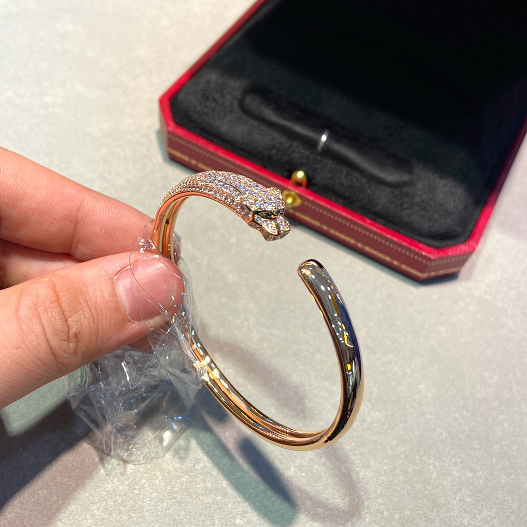 [Resenly Jewelry]PANTHERE HALF DIAMOND OPEN BRACELET