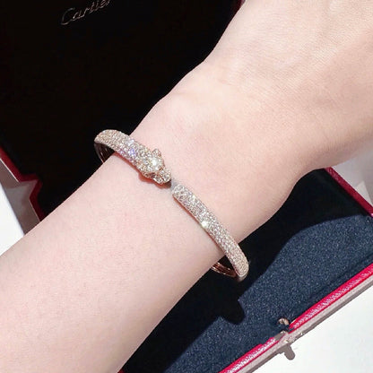 [Resenly Jewelry]PANTHERE FULL DIAMOND OPEN BRACELET