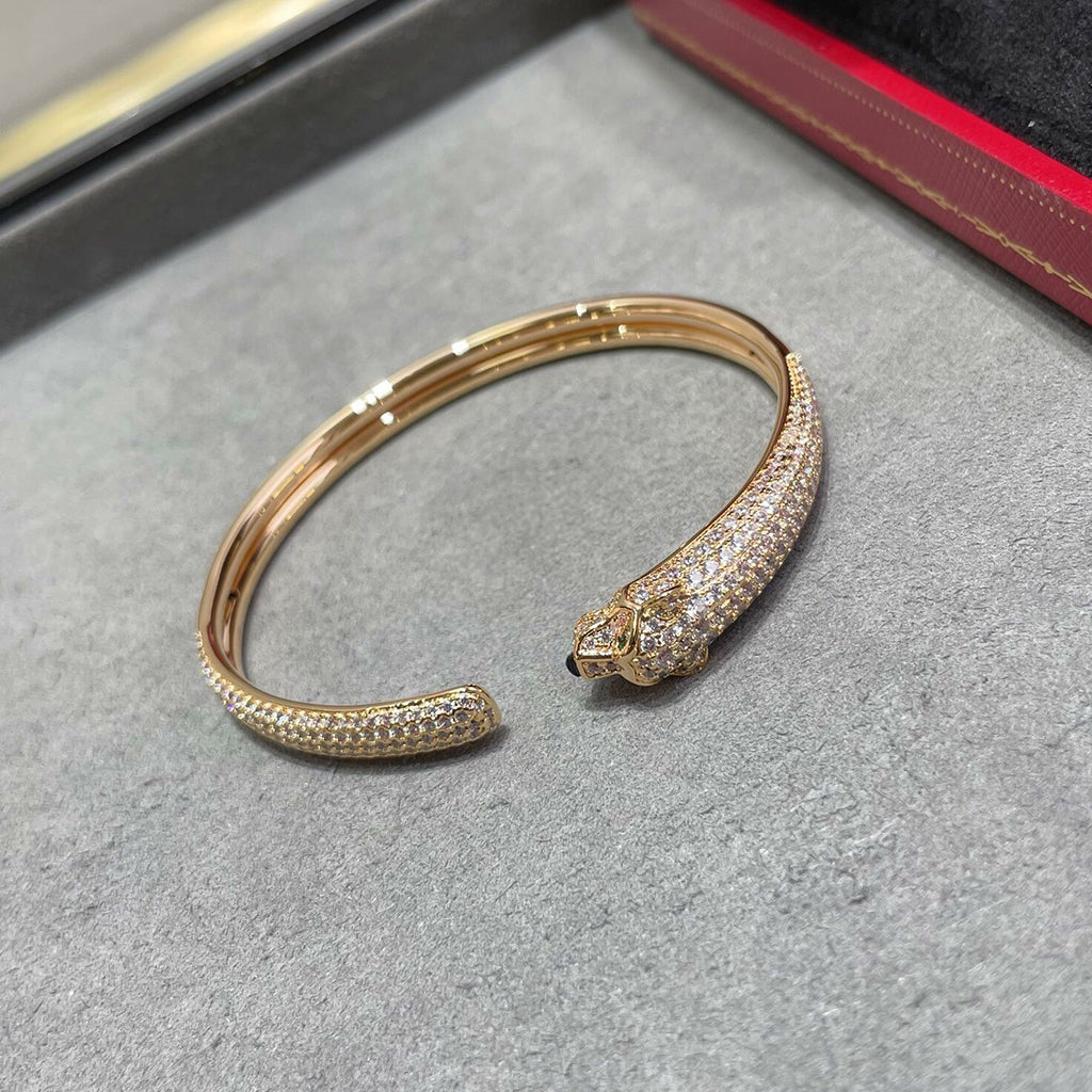 [Resenly Jewelry]PANTHERE FULL DIAMOND OPEN BRACELET