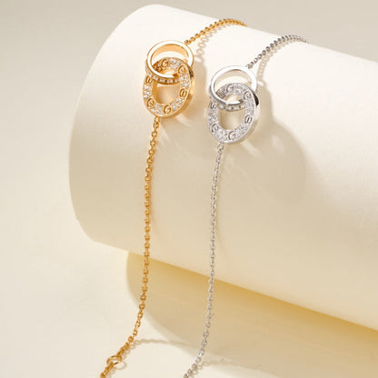 [Resenly Jewelry]LOVE DOUBLE RING FULL DIAMOND BRACELET
