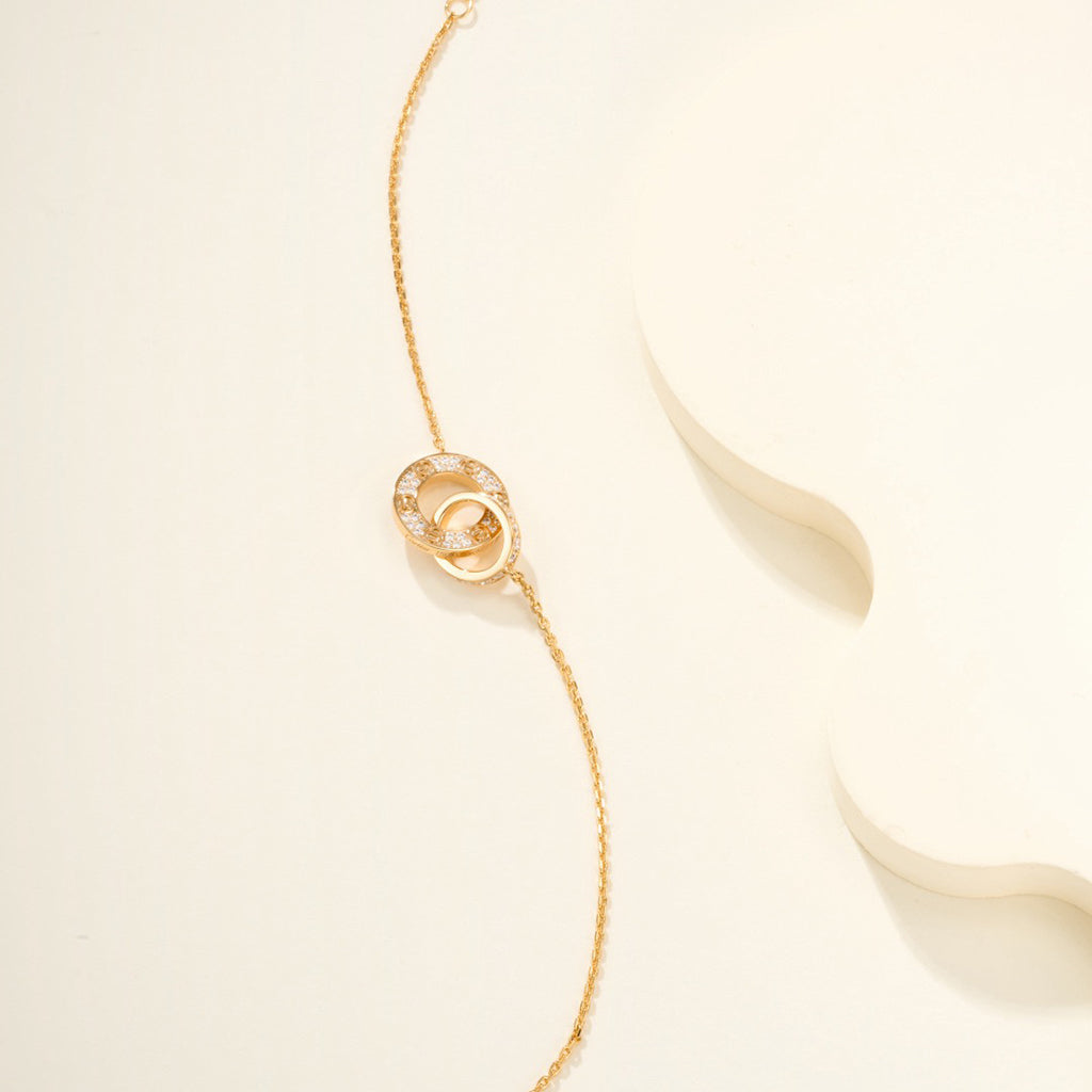 [Resenly Jewelry]LOVE DOUBLE RING FULL DIAMOND BRACELET