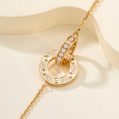 [Resenly Jewelry]LOVE DOUBLE RING FULL DIAMOND BRACELET