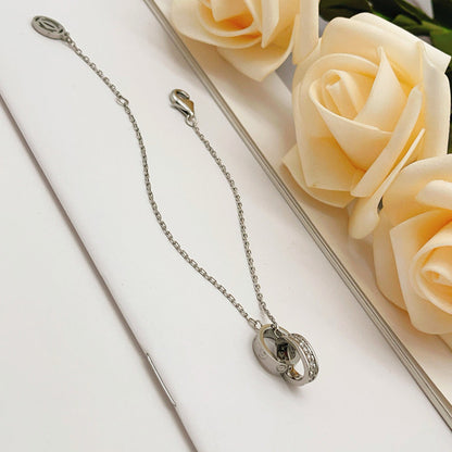 [Resenly Jewelry]LOVE DOUBLE RING HALF DIAMOND BRACELET