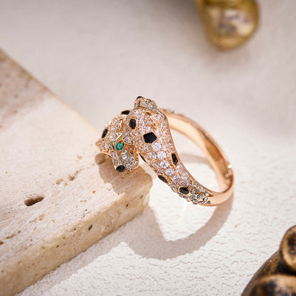 [Resenly Jewelry]PANTHERE DOUBLE HEADED FULL DIAMOND  RING