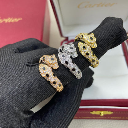 [Resenly Jewelry]PANTHERE DOUBLE HEADED FULL DIAMOND  RING