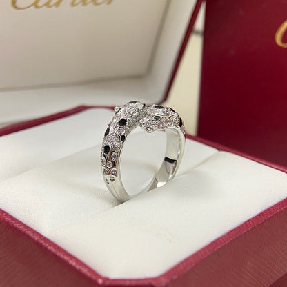 [Resenly Jewelry]PANTHERE DOUBLE HEADED FULL DIAMOND  RING