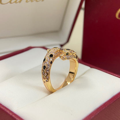 [Resenly Jewelry]PANTHERE DOUBLE HEADED FULL DIAMOND  RING