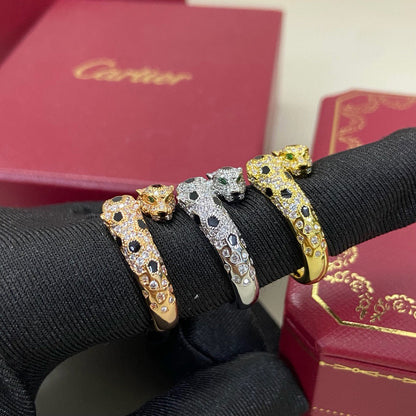 [Resenly Jewelry]PANTHERE DOUBLE HEADED FULL DIAMOND  RING