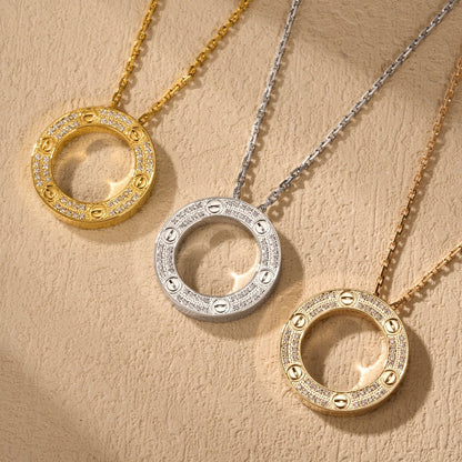 [Resenly Jewelry]LOVE NECKLACE 16MM  FULL DIAMOND
