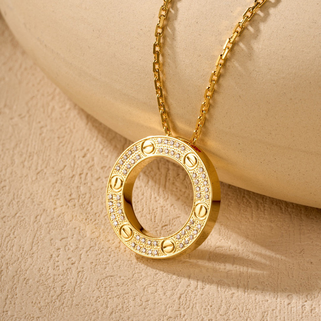 [Resenly Jewelry]LOVE NECKLACE 16MM  FULL DIAMOND