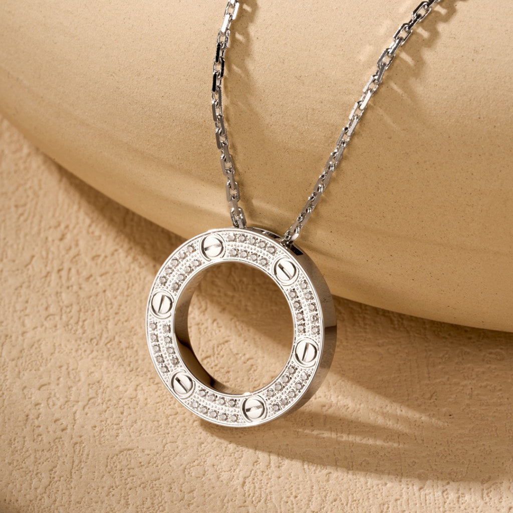 [Resenly Jewelry]LOVE NECKLACE 16MM  FULL DIAMOND