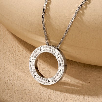 [Resenly Jewelry]LOVE NECKLACE 16MM  FULL DIAMOND