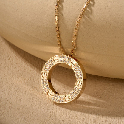 [Resenly Jewelry]LOVE NECKLACE 16MM  FULL DIAMOND