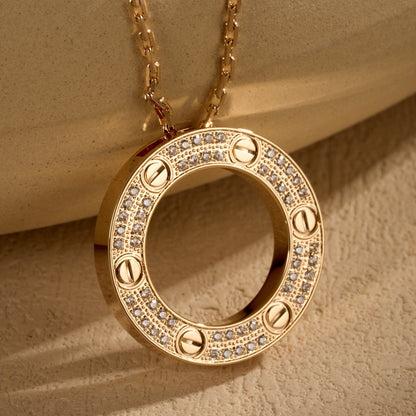 [Resenly Jewelry]LOVE NECKLACE 16MM  FULL DIAMOND
