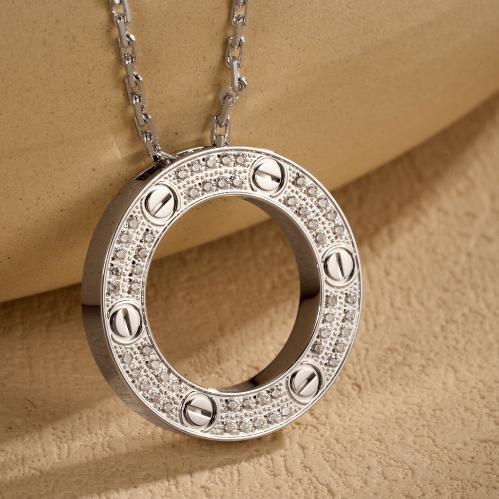 [Resenly Jewelry]LOVE NECKLACE 16MM  FULL DIAMOND