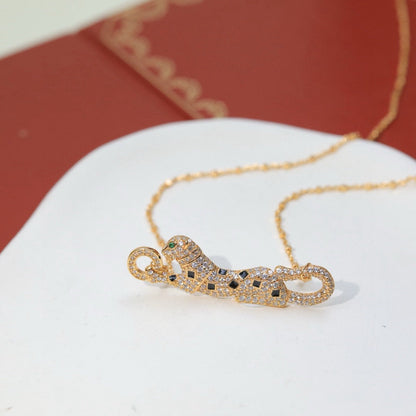 [Resenly Jewelry]PANTHERE PAVED DIAMOND NECKLACE