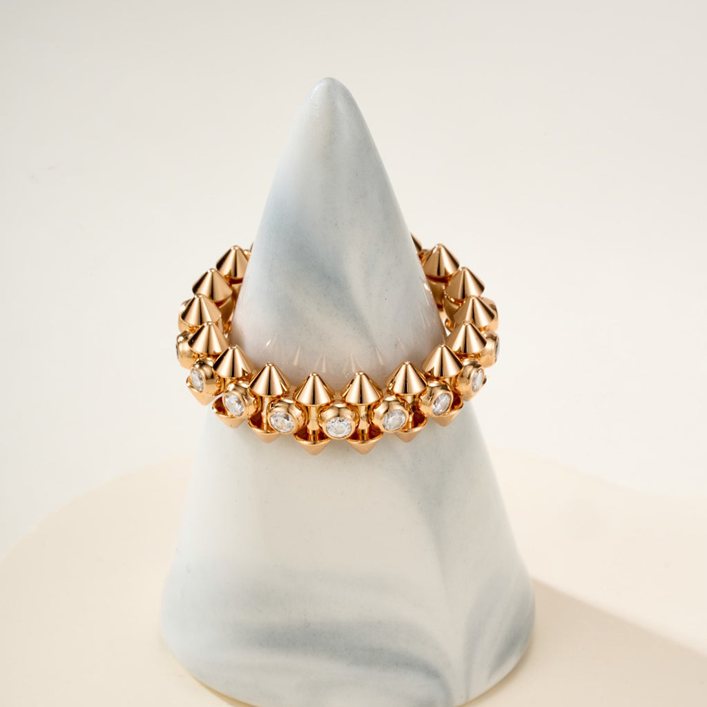 [Resenly Jewelry]CLASH 6.8MM DIAMOND MEDIUM RING