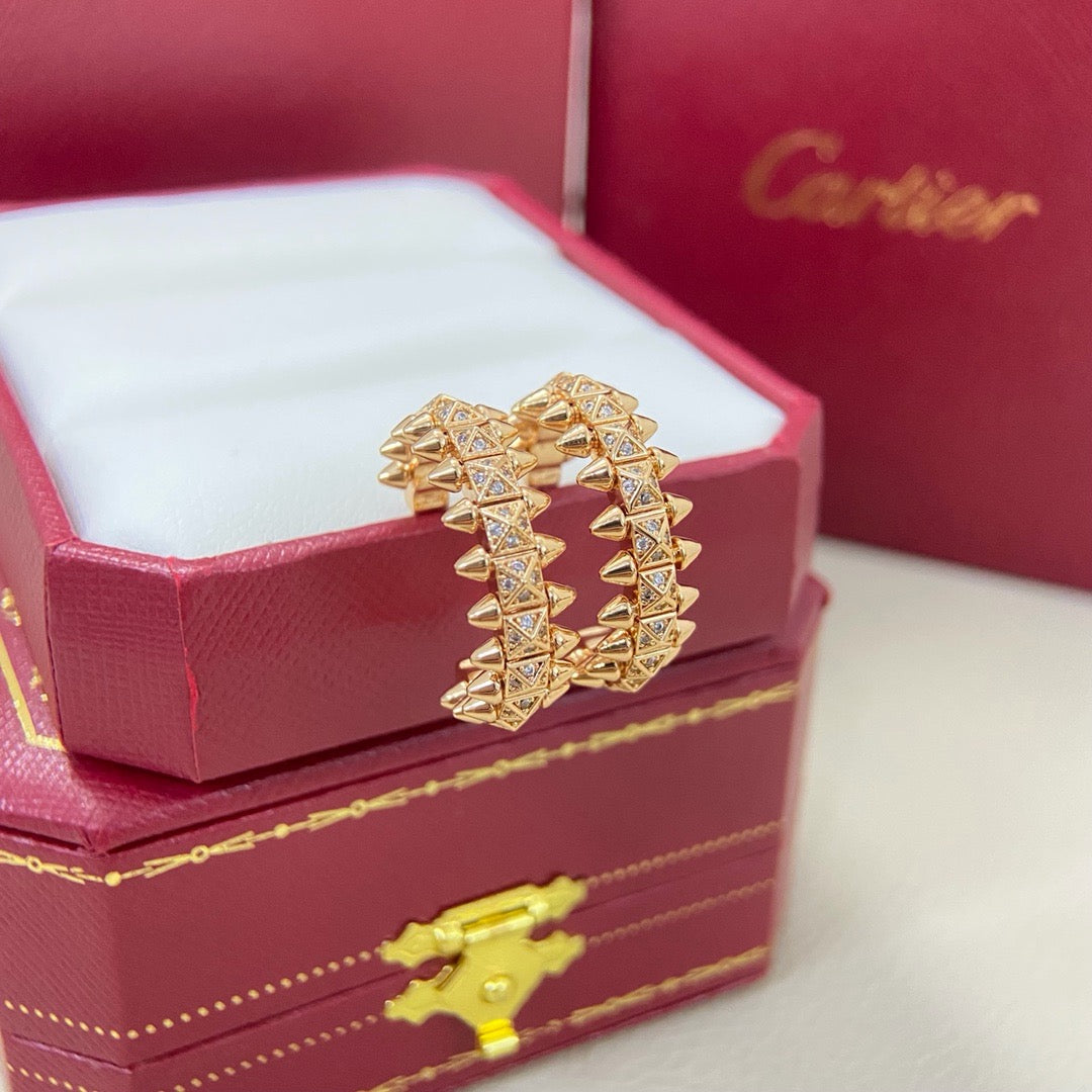 [Resenly Jewelry]CLASH 6.4MM FULL DIAMOND SMALL EARRINGS
