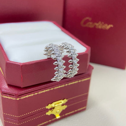 [Resenly Jewelry]CLASH 6.4MM FULL DIAMOND SMALL EARRINGS