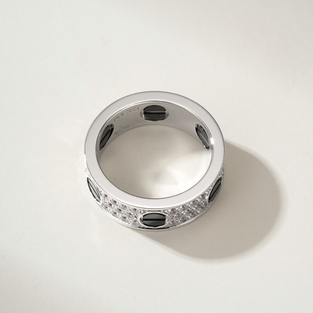 [Resenly Jewelry]LOVE RING 5.5MM DIAMONDS PAVED CERAMIC