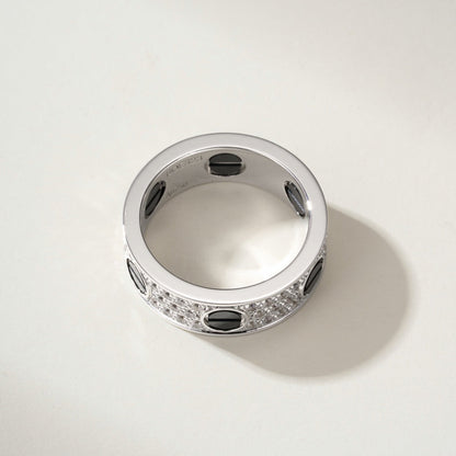 [Resenly Jewelry]LOVE RING 5.5MM DIAMONDS PAVED CERAMIC
