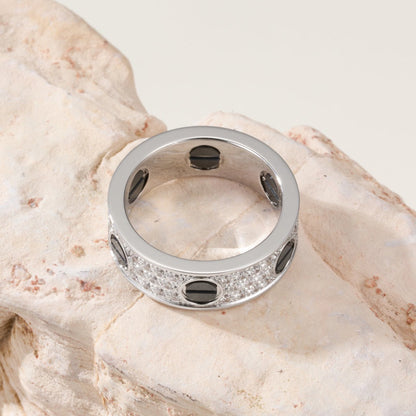 [Resenly Jewelry]LOVE RING 5.5MM DIAMONDS PAVED CERAMIC