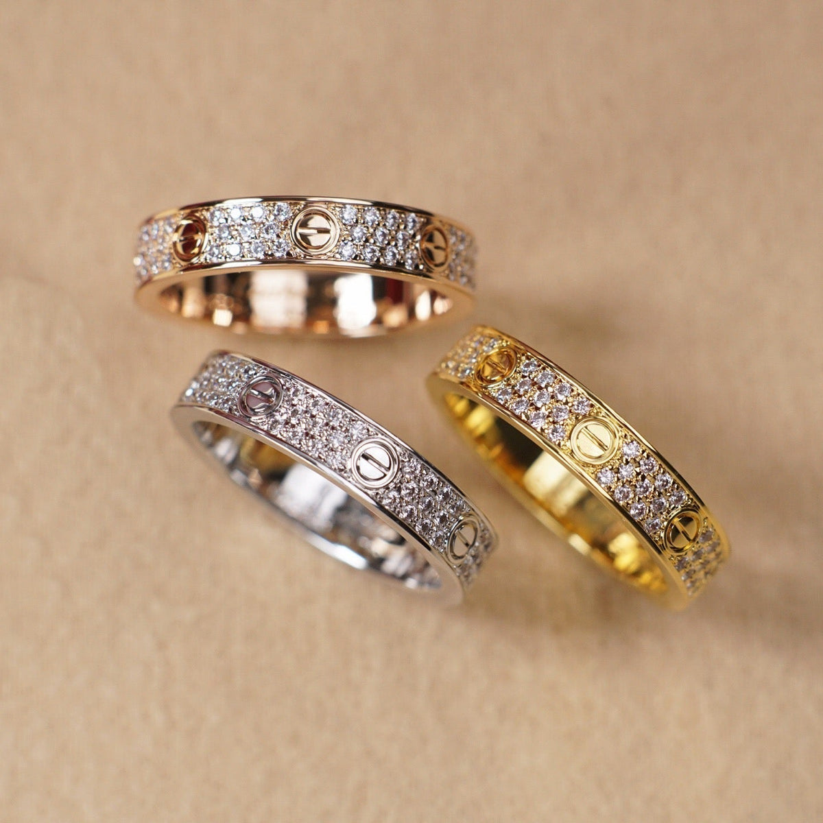 [Resenly Jewelry]LOVE RING 4.0MM DIAMOND PAVED