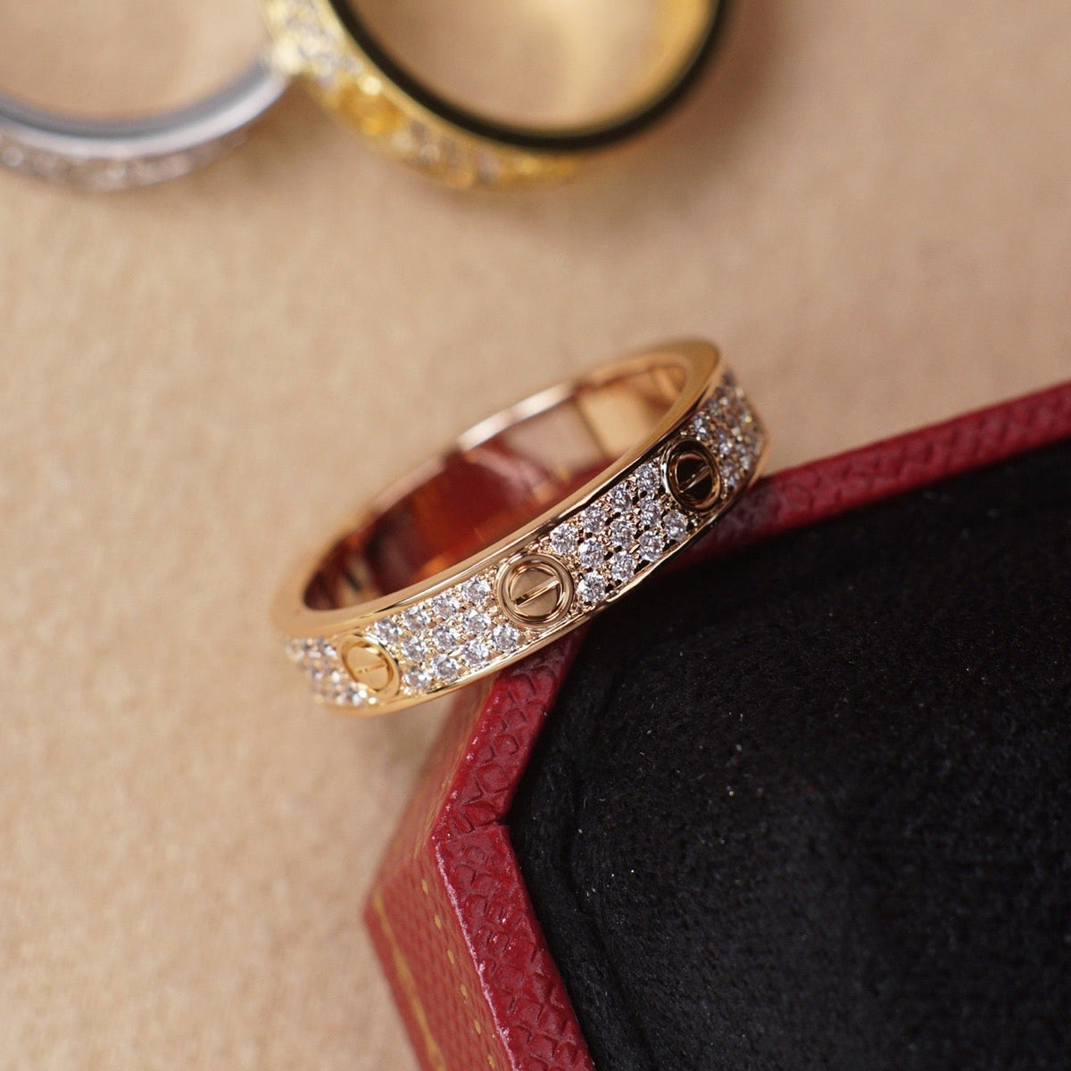 [Resenly Jewelry]LOVE RING 4.0MM DIAMOND PAVED