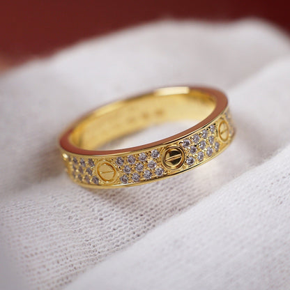 [Resenly Jewelry]LOVE RING 4.0MM DIAMOND PAVED