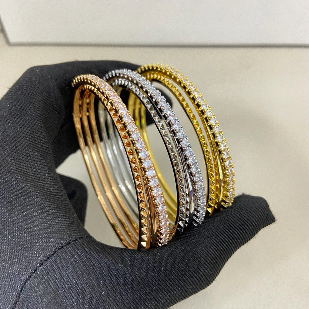 [Resenly Jewelry]ETINCELLE HALF-PAVED DIAMOND BRACELET
