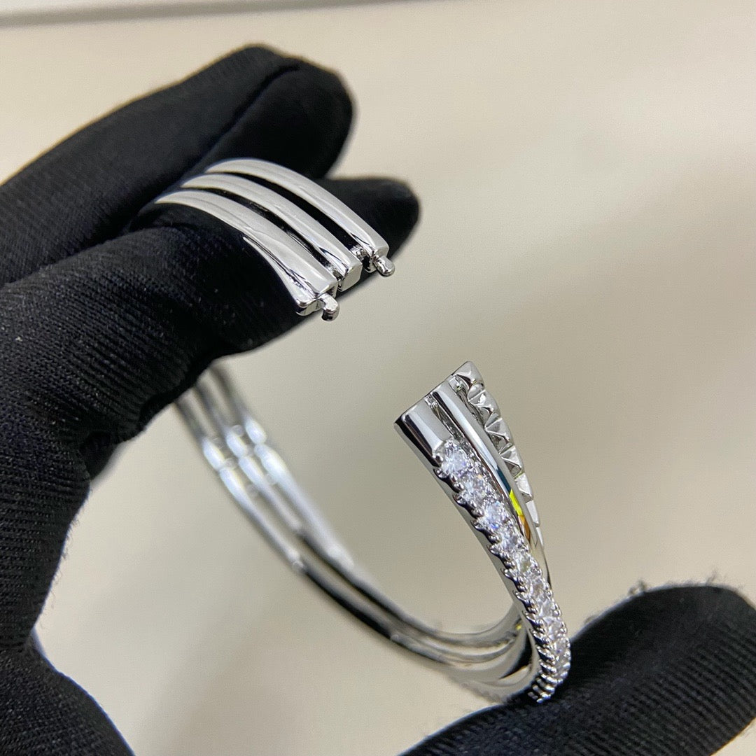[Resenly Jewelry]ETINCELLE HALF-PAVED DIAMOND BRACELET