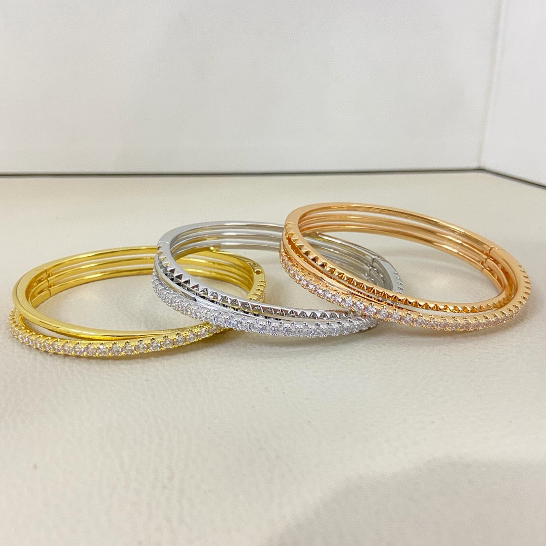 [Resenly Jewelry]ETINCELLE HALF-PAVED DIAMOND BRACELET