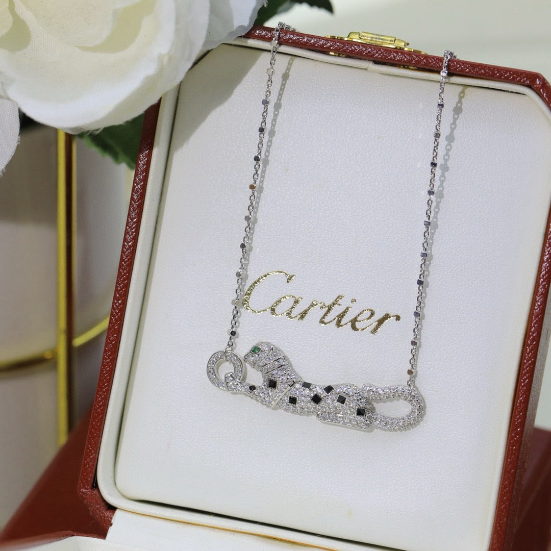 [Resenly Jewelry]PANTHERE PAVED DIAMOND NECKLACE