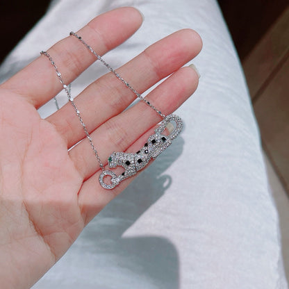 [Resenly Jewelry]PANTHERE PAVED DIAMOND NECKLACE