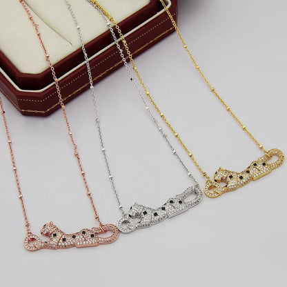 [Resenly Jewelry]PANTHERE PAVED DIAMOND NECKLACE