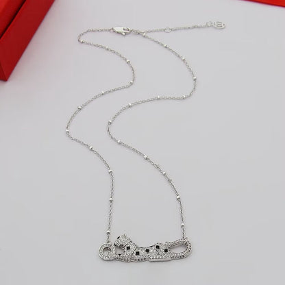 [Resenly Jewelry]PANTHERE PAVED DIAMOND NECKLACE