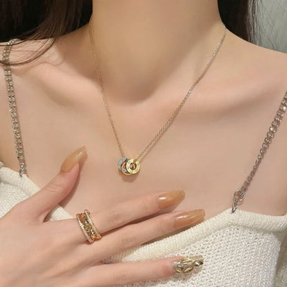 [Resenly Jewelry]LOVE 6 DIAMOND PENDANT NECKLACE