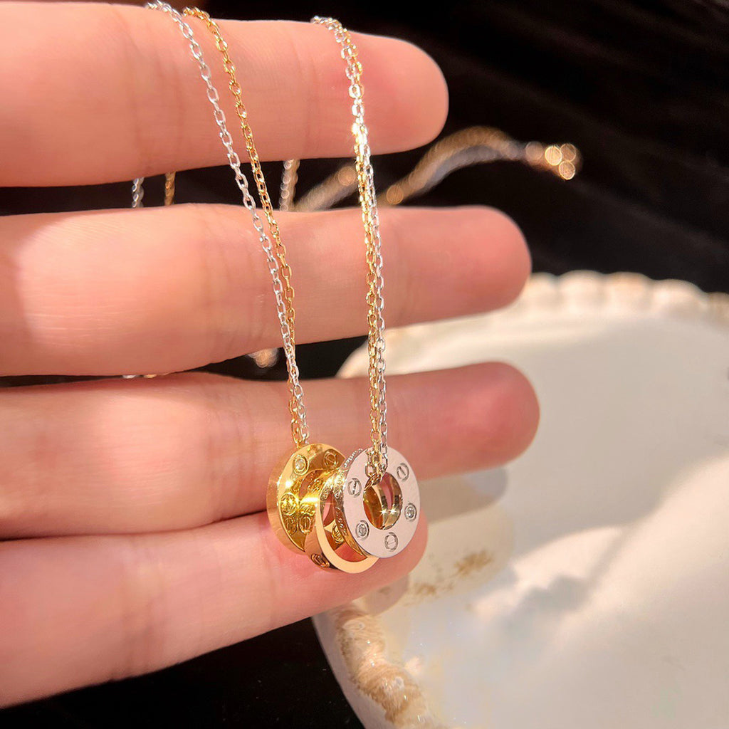 [Resenly Jewelry]LOVE 6 DIAMOND PENDANT NECKLACE