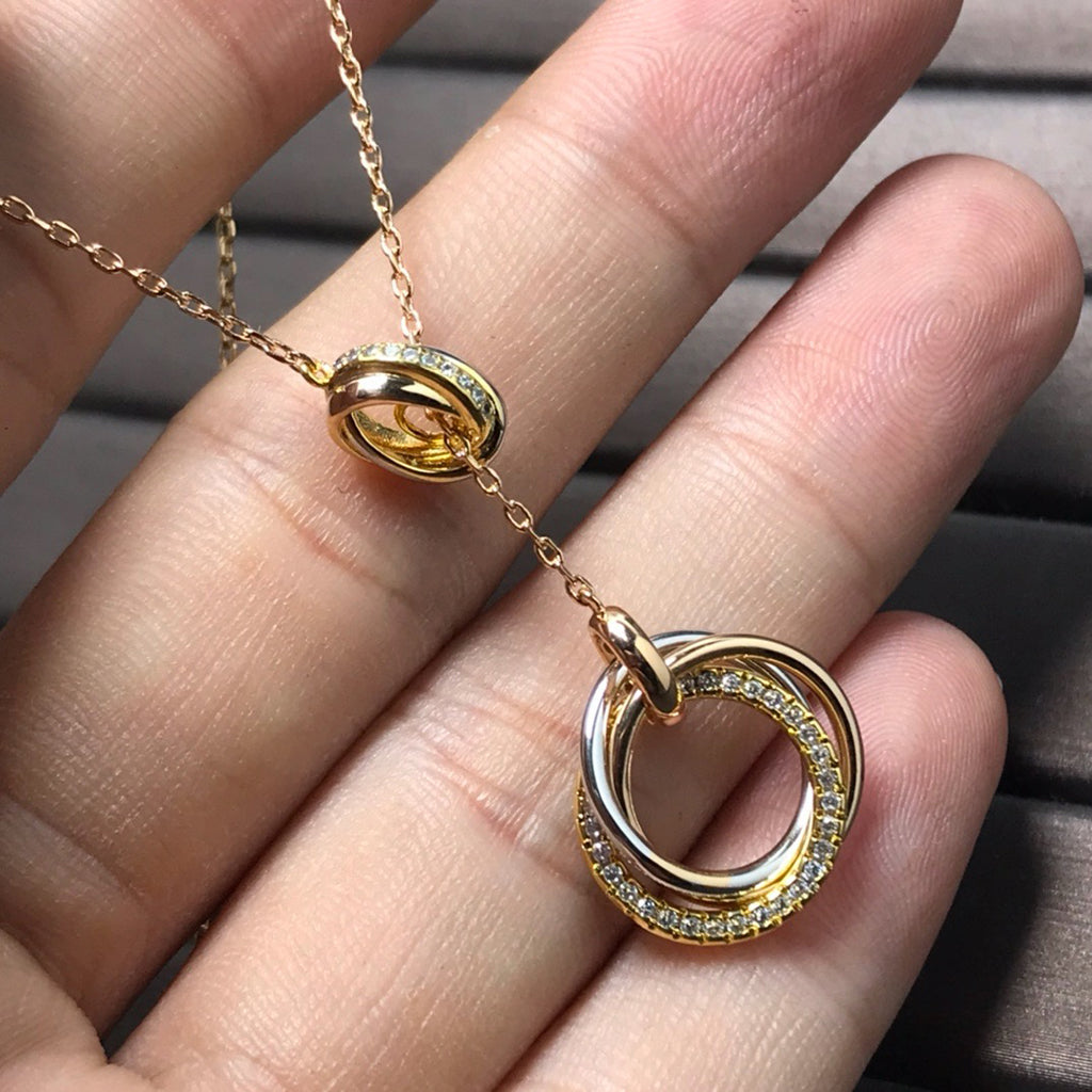 [Resenly Jewelry]TRINITY DIAMONDS NECKLACE