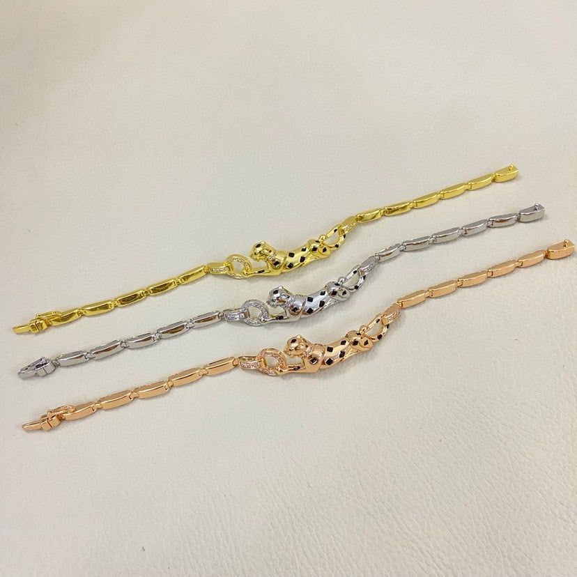 [Resenly Jewelry]PANTHERE HALF DIAMOND ON CHAIN BRACELET