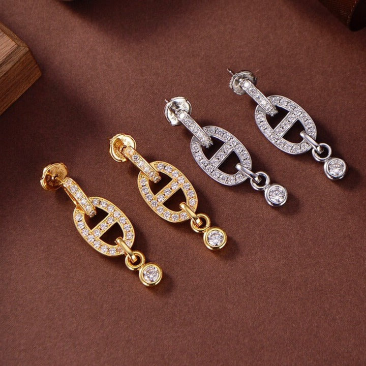 [Resenly Jewelry]HM CHAINE DIAMOND EARRINGS