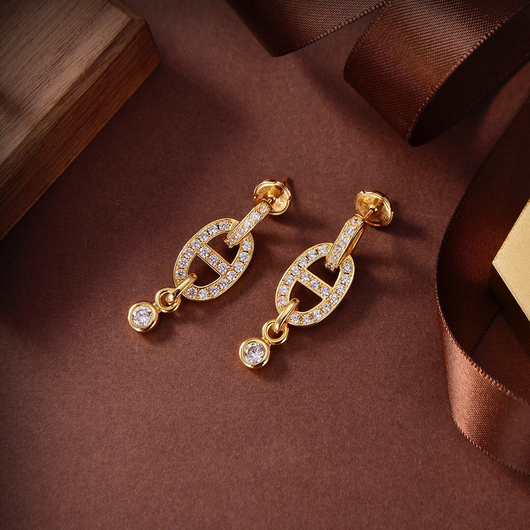 [Resenly Jewelry]HM CHAINE DIAMOND EARRINGS