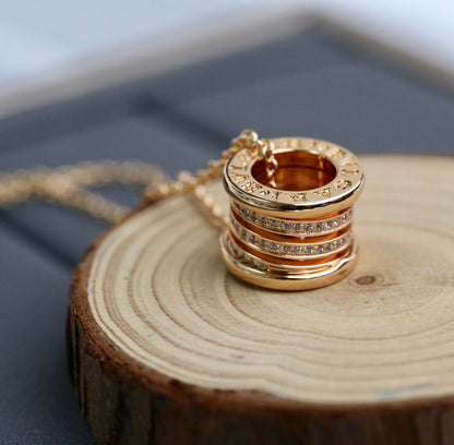 [Resenly Jewelry]ZERO 1 PINK GOLD DIAMOND NECKLACE