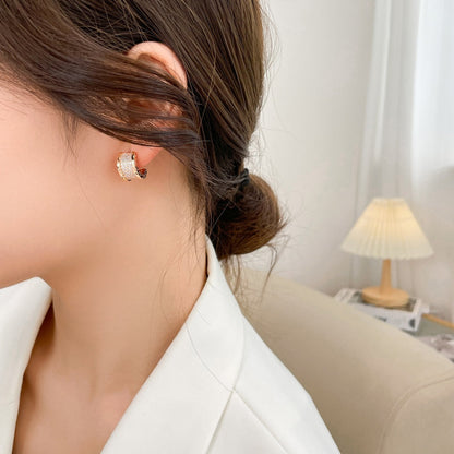 [Resenly Jewelry]ZERO 1 DIAMOND PAVED EARRINGS