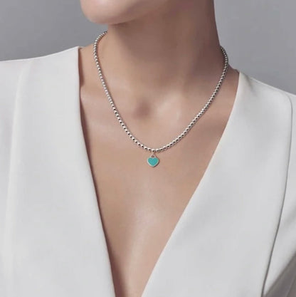 [Resenly Jewelry]RETURN TO TIF SILVER BEAD NECKLACE