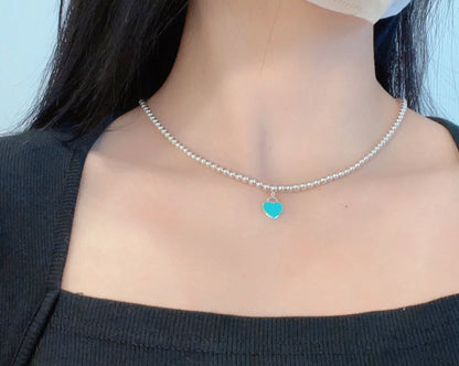 [Resenly Jewelry]RETURN TO TIF SILVER BEAD NECKLACE