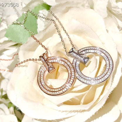 [Resenly Jewelry]T1 CIRCLE DIAMOND PAVED MEDIUM NECKLACE