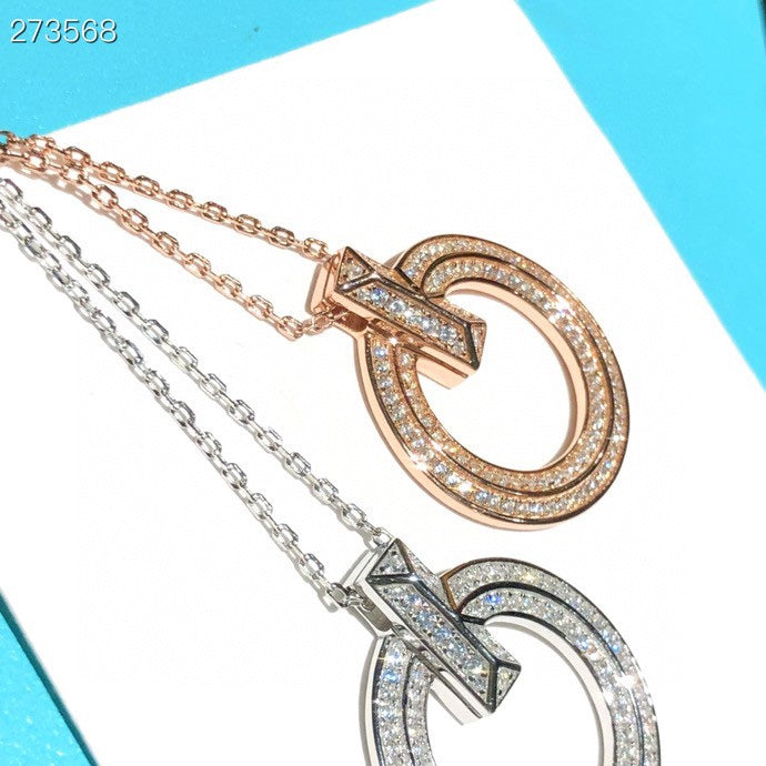 [Resenly Jewelry]T1 CIRCLE DIAMOND PAVED MEDIUM NECKLACE