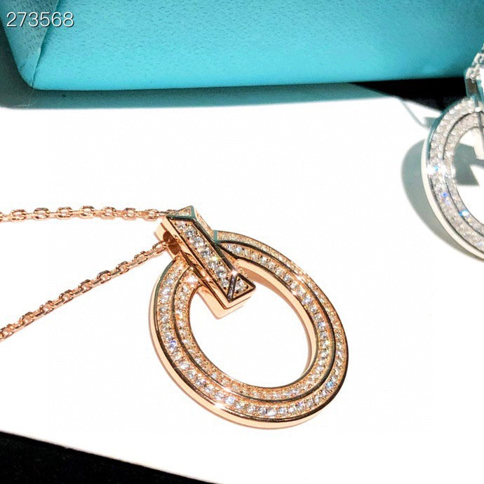 [Resenly Jewelry]T1 CIRCLE DIAMOND PAVED MEDIUM NECKLACE