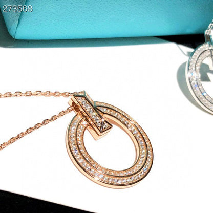[Resenly Jewelry]T1 CIRCLE DIAMOND PAVED MEDIUM NECKLACE